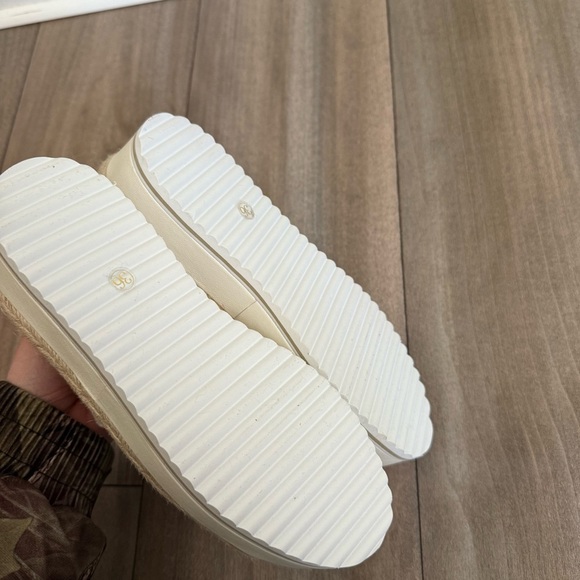 NWT Joie platform espadrille lace up low top sneaker white grey size 36 - Picture 4 of 5